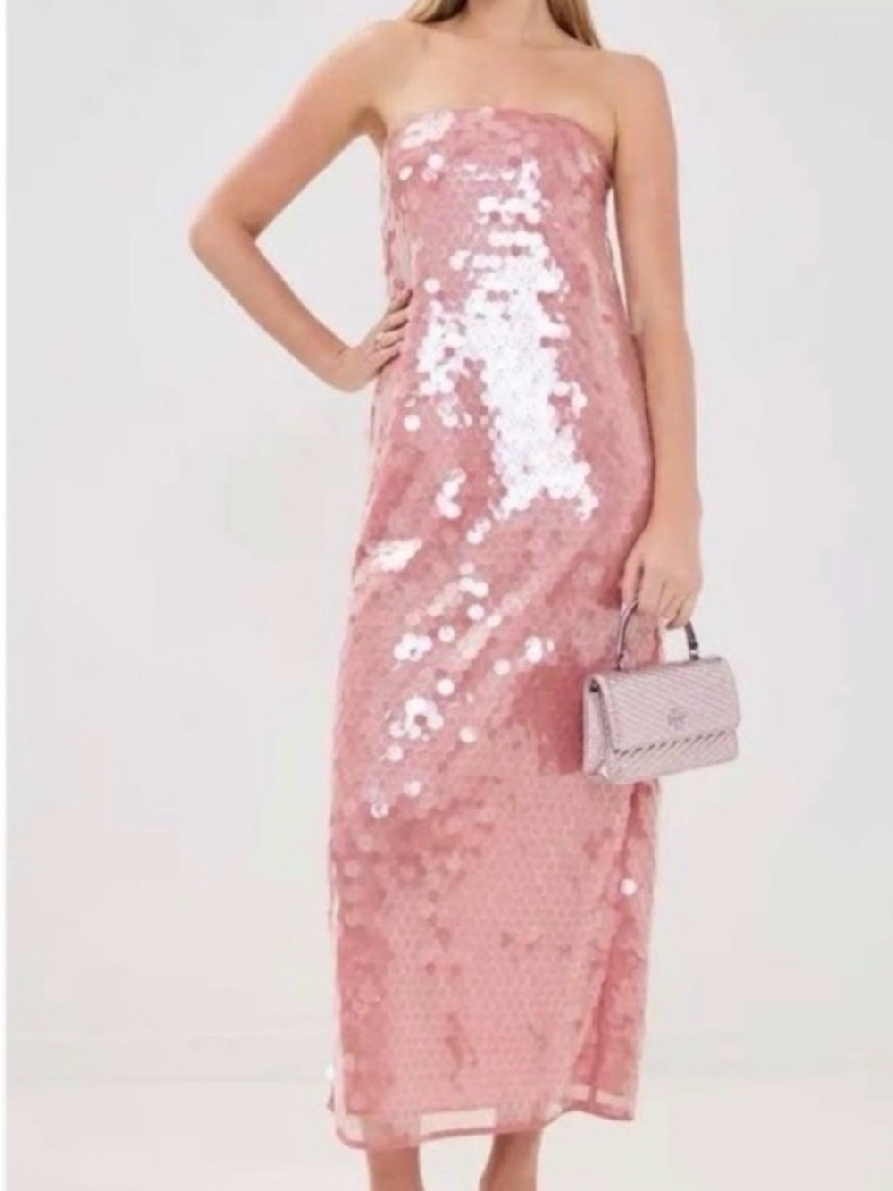 Casey Dress by Staud - Pink Sequin